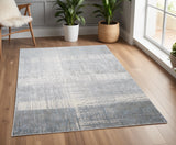 4' X 6' Blue And Gray Abstract Area Rug