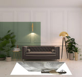 5' X 8' Gray Ivory And Blue Abstract Stain Resistant Area Rug