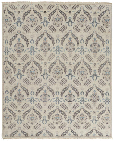 8' X 10' Teal Blue Black And Ivory Geometric Washable Indoor Outdoor Area Rug