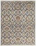8' X 10' Taupe Beige And Ivory Abstract Washable Indoor Outdoor Area Rug