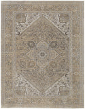 5' X 8' Brown And Ivory Medallion Distressed Area Rug