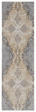 8' Tan And Gray Medallion Distressed Runner Rug