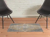 2' X 3' Tan And Gray Medallion Area Rug