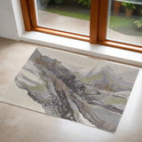 2' X 3' Green Purple And Ivory Abstract Area Rug