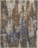 8' X 10' Fern Green Abstract Washable Non Skid Indoor Outdoor Area Rug