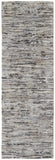 8' Gray Brown And Beige Wool Abstract Hand Knotted Runner Rug