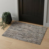 2' X 3' Gray Brown And Beige Wool Abstract Hand Knotted Area Rug