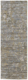 8' Brown And Gray Wool Abstract Hand Knotted Runner Rug