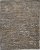 2' X 3' Brown and Ivory Wool Abstract Hand Knotted Area Rug