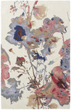 8' X 10' Pink Abstract Washable Non Skid Indoor Outdoor Area Rug