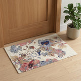 2' X 3' Ivory and Blue Wool Floral Hand Tufted Area Rug