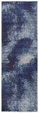 8' Blue and Purple Abstract Power Loom Runner Rug