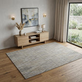 4' X 6' Gray And Ivory Abstract Hand Woven Area Rug