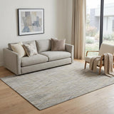 5' X 8' Gray And Ivory Abstract Hand Woven Area Rug