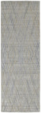 10' Gray and Ivory Abstract Hand Woven Runner Rug