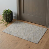 2' X 3' Gray and Ivory Abstract Hand Woven Area Rug