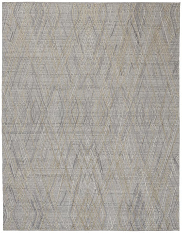 8' X 10' Orange Beige And Gray Floral Washable Indoor Outdoor Area Rug