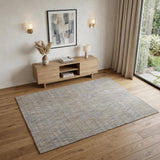 4' X 6' Blue and Gray Abstract Hand Woven Area Rug