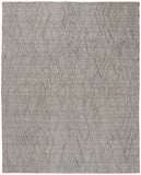 5' X 8' Gray And Blue Abstract Hand Woven Area Rug