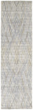 10' Blue and Gray Abstract Hand Woven Runner Rug