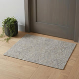 2' X 3' Blue and Gray Abstract Hand Woven Area Rug