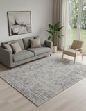5' X 8' Gray And Ivory Abstract Hand Woven Area Rug