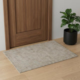 2' X 3' Taupe And Gray Abstract Hand Woven Area Rug