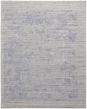 4' X 6' Blue and Gray Abstract Hand Woven Distressed Area Rug