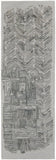 8' Blue and Ivory Abstract Hand Woven Runner Rug