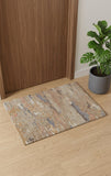 2' X 3' Tan And Blue Wool Abstract Tufted Handmade Stain Resistant Area Rug