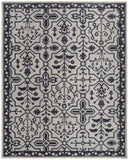 2' X 3' Gray And Taupe Wool Floral Hand Tufted Area Rug