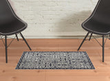 2' X 3' Gray And Taupe Wool Floral Hand Tufted Area Rug