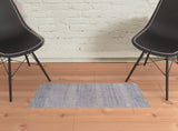 2' X 3' Gray Ivory And Orange Geometric Power Loom Distressed Stain Resistant Area Rug