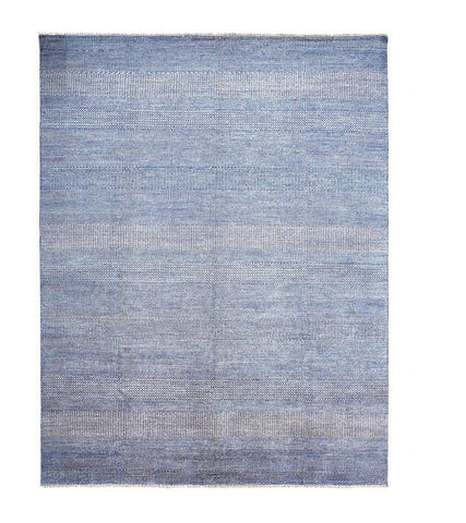 4' X 6' Green Taupe And Blue Wool Geometric Hand Knotted Area Rug