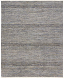 2' X 3' Silver And Brown Wool Striped Hand Knotted Area Rug