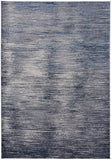 5' X 8' Blue and Ivory Striped Power Loom Distressed Non Skid Area Rug