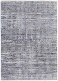 2' X 3' Gray And Blue Abstract Stain Resistant Area Rug