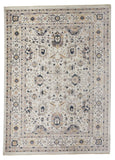 2' X 3' Tan Ivory And Blue Floral Stain Resistant Area Rug