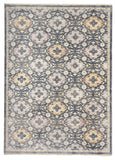 2' X 3' Blue And Gold Floral Stain Resistant Area Rug