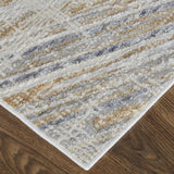 2' X 3' Ivory Gray And Tan Abstract Distressed Area Rug