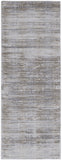 10' Taupe Silver and Tan Abstract Power Loom Non Skid Runner Rug