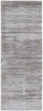 8' Taupe Silver And Tan Abstract Runner Rug