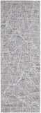 8' Taupe And Gray Abstract Power Loom Distressed Stain Resistant Runner Rug