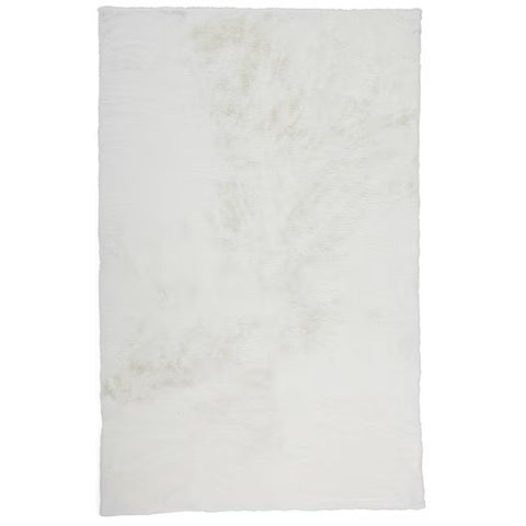 7' X 10' White Shag Area Rug