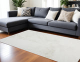 7' X 10' White Shag Area Rug