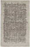 4' X 6' Tan And Brown Wool Plaid Tufted Handmade Stain Resistant Area Rug
