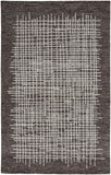 2' X 3' Brown And Ivory Wool Plaid Tufted Handmade Stain Resistant Area Rug