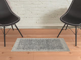 2' X 3' Gray And Black Wool Crosshatch Hand Tufted Area Rug
