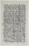 4' X 6' Ivory Gray And Black Wool Plaid Tufted Handmade Stain Resistant Area Rug