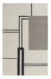 4' X 6' Gray and Ivory Wool Abstract Geometric Hand Tufted Area Rug